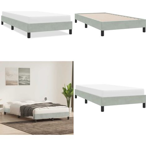 vidaXL Bettgestell ohne Matratze Hellgrau 80x220 cm Samt (1/5)