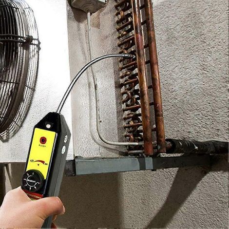 Détecteur de fuites de réfrigérant halogène et fréon (R134, R410a, R22) pour climatisation, outil CVC noir (1/5)
