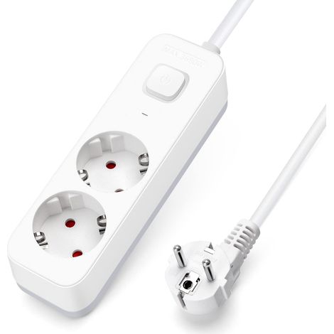 Aigostar Multipresa 2 Prese 16A 250V, Cavo 5 M, Protezione Multipla Montaggio a Parete, Presa Europa (1/5)