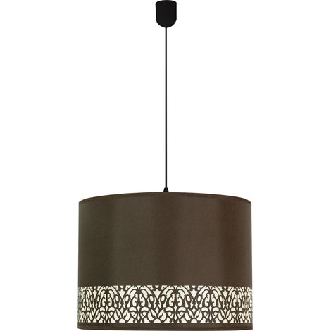Suspension déco noire abat-jour brun E27 60W Arabesca (1/2)