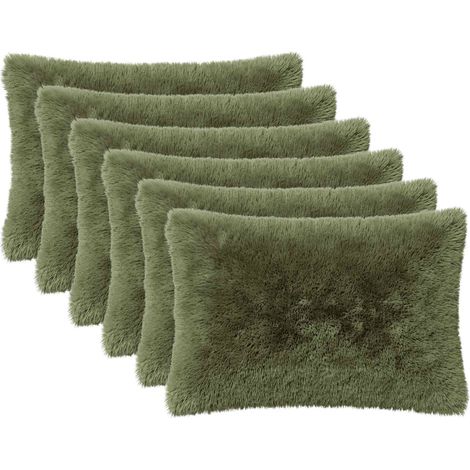 Kissenbezug 6 pcs HEERLEN Grün 50 x 70 cm PV Fleece vidaXL
