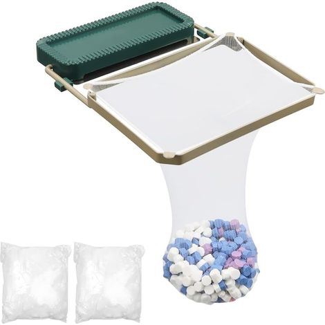 Filtre d'évier Pliable avec 50 Sacs en Maille pour légumes, Fruits, restes de Cuisine et thé Ensemble de filtres d'évier Verts pour Une Gestion Efficace des déchets Alimentaires (1/5)