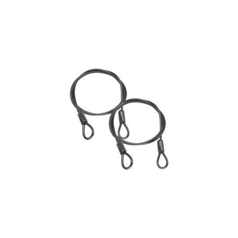 Set aus 2 Stahlseilen mit Ösen, 1,5 m x 5 mm, 1,5 m Schlaufenseil, Schlaufenseil, 5 mm Metallseil, Stahlseil mit Schlaufen, kurzes Stahlseil mit Ösen, für Möbel (1/5)