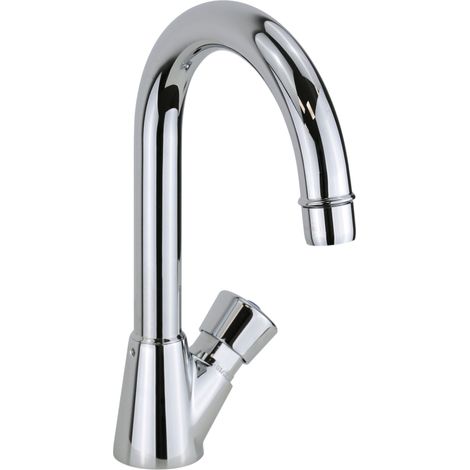Rubinetto temporizzato monoacqua canna alta girevole in ottone cromato MCM 909101  8/12 secondi (1/4)