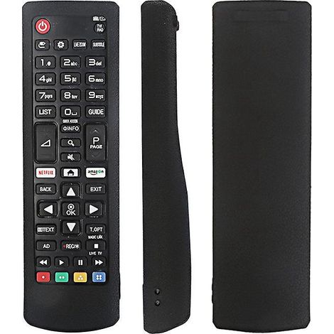 (noir)tui De Protection En Silicone Pour Lg Tlcommande Akb75095308 Akb74915324 Akb73715601, Antidrapant Housse Coque Compatible Avec Lg Tv Remote (1/4)
