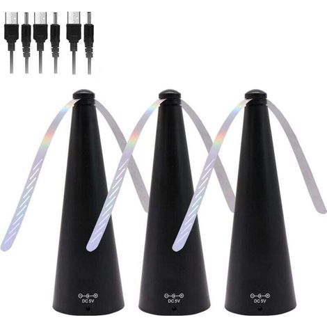 [JAMAIS UTILISÉ]3 Pièces Ventilateur Anti Mouches et Moustiques Répulsif Écologique Sans Insecticide Chimique