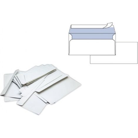 Buste Bianche 110X230Mm S/Finestra 90Gr + Strip da 500Pz