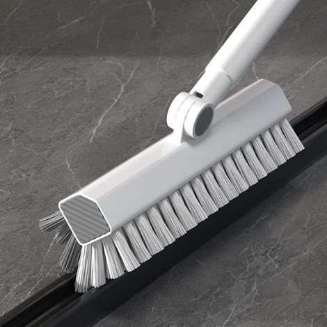 Brosse à Récurer en V - Poils Durs pour Coins et Joints - pour Salle de Bain, Garage, Carrelage, Murs - Blanc - 1 Pièce (1/3)