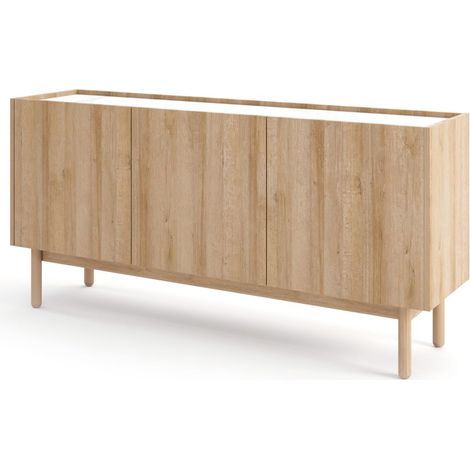 Credenza: 3 ante, 6 ripiani, Rovere Riviera, 144 x 68 x 37 cm (1/5)