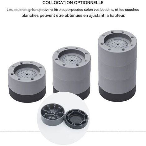 Tampons Anti-Vibration - Caoutchouc Antidérapant - Pour Machine À Laver Et Sèche-Linge - Lot De 4 (1/5)