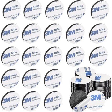 1000 Pièces Double Face Extra Fort Mousse 3M Pastille Adhesive Double Face Imperméables pour la Maison Noir Ronde Autocollants Double Face Pour DIY Murs Sols Portes Plastiques Métaux-50501mm (1/5)
