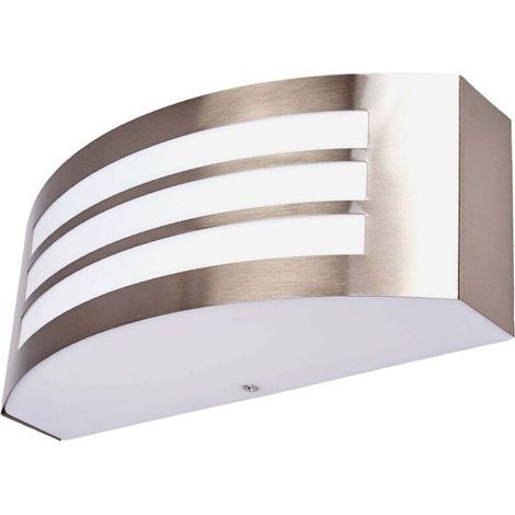 Applique extérieure inox argenté E27 – Diffuseur polycarbonate satiné – Design moderne pour terrasse et jardin