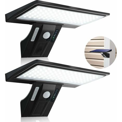 2600mAh Détecteur de Mouvement Éclairage Solaire Extérieur Étanche Sans Fil Lampe de Sécurité Lampe Mural pour Jardin(2 Pack 90 LED ) (1/5)