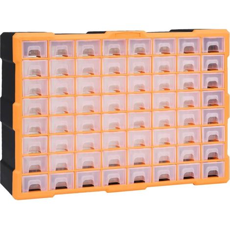 INLIFE Organisateur multi-tiroirs avec 64 tiroirs 52x16x37,5 cm (1/5)