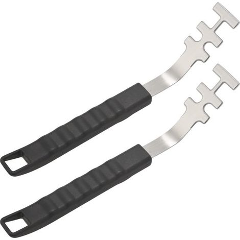Pince de levage de grille de barbecue résistante à la chaleur, poignée multifonctionnelle en acier inoxydable, grille de barbecue en acier inoxydable, protection contre les brûlures, antidérapante et  (1/5)