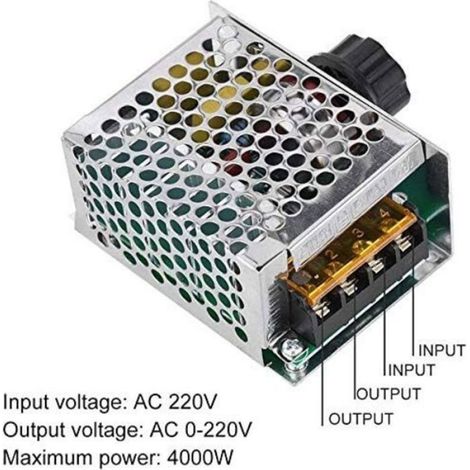 Variateur De Tension - 220 V - 4000 W - Pour Moteur Et Appareils Electromenagers - 1 Unite (1/5)