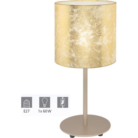 Eglo VISERBELLA Lampada da Tavolo E27, 60 W, Champagne (1/5)