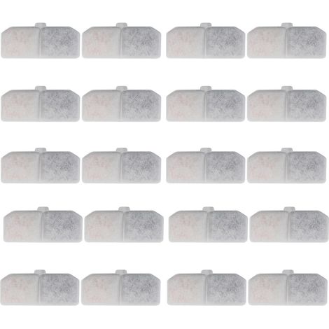 Ricambio per fontanella per gatti e cani, confezione da 20 filtri per fontanella per gatti, filtro a carbone attivo per gatti, filtro per distributore d'acqua per animali domestici, 10,5x4,5 cm (1/5)