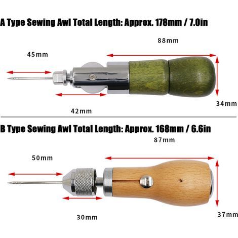Repair Kit with Leather Awl for Tents and Backpacks, DIY Hand Sewing Tools (1/5)