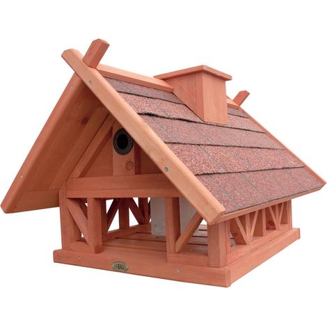 Vogelhaus ''Fachwerk'' mit Silo und Nistkasten 56x48x37cm (1/3)