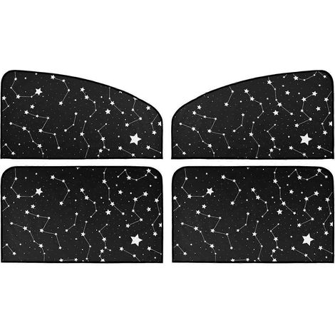 Rideaux pare-soleil de voiture à motif étoiles manuscrites - Pare-soleil de fenêtre latérale, pare-soleil de voyage amovible et simple (8rh4b) (1/5)