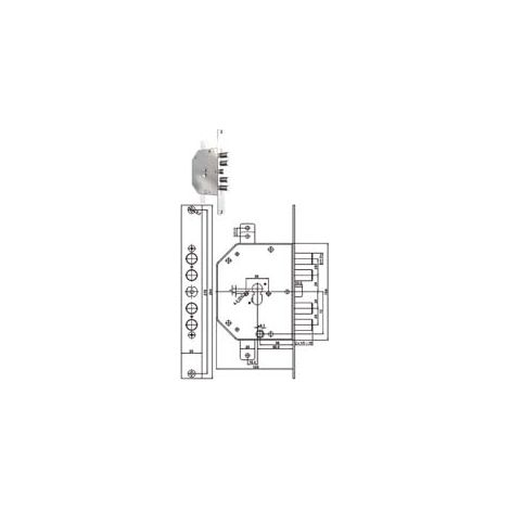 SERRATURA TRIPLICE INFILARE C/SCROCCO CIL. EU. BLINDATE 2151PEN-BLOC- - mm.60 DX (2151PEN-01NCL) - 1 pezzi CR