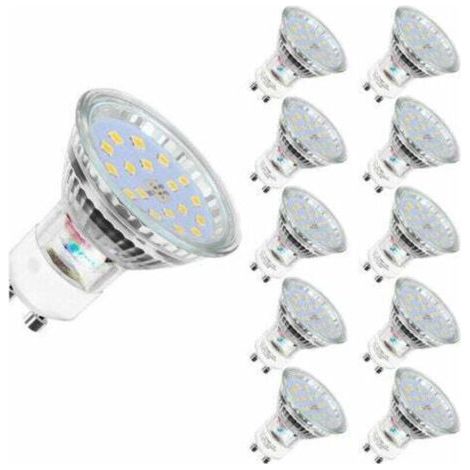 Lot de 10 Ampoules LED GU10 5W 60W Équivalent Ampoules à Halogène 560LM Blanc Froid 6000K Non-Dimmables (1/2)