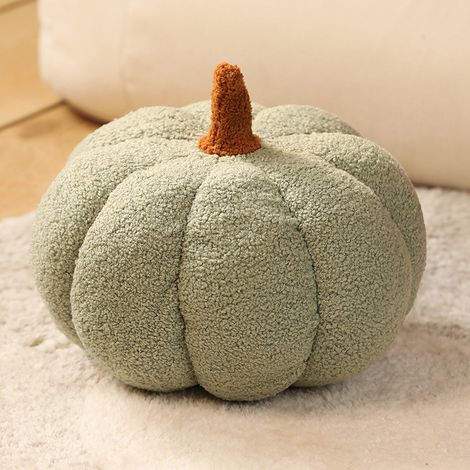 Hellgrünes Kürbis-Plüschkissen 23 x 23 x 14 cm, 1 kurzes Plüsch-Sofakissen, Halloween-Dekoration (1/5)