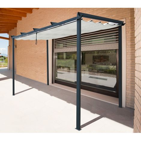 GAZEBO 400x300cm copertura scorrevole Pensilina Azores PAPILLON (1/3)
