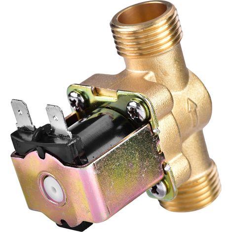 Électrovanne électromagnétique en laiton G1/2" CC 24 V normalement fermée pour la commande d'eau (1/5)