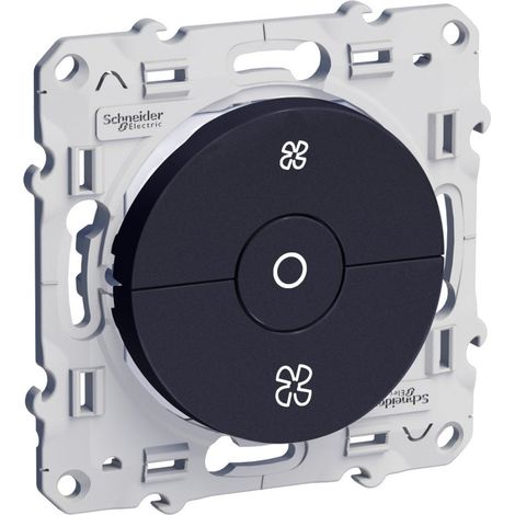 Schneider Electric – Interrupteur VMC anthracite avec position arrêt – Fixation par vis – 3 bornes sans vis – 6 AX – 250 V CA 50/60 Hz – IK04 – IP21 D (1/6)