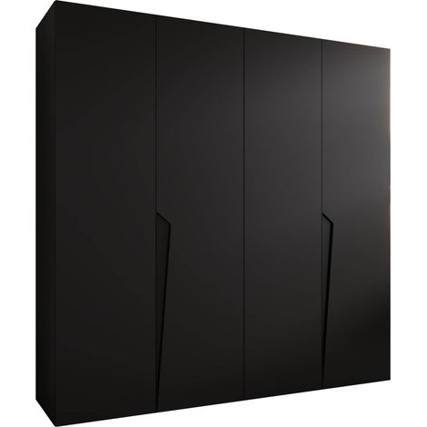 Armario Hartford 605, Negro, 202x200x52cm, Puertas de armario: Con bisagras, Número de estantes: 0