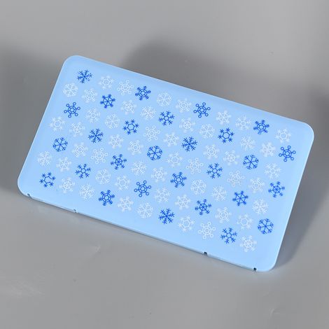 Boîte de rangement pour masque en plastique pour enfants, boîte de rangement pour masque anti-poussière peinte(bleu flocon de neige) (1/5)