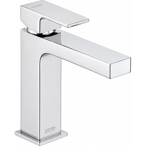 Mitigeur lavabo modèle carré Gattoni SQUARE 2582/25C0 Chromé - Sans vidage (1/3)