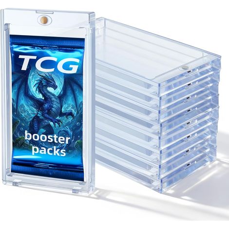 Wigearss 10 Pièces Étui à Cartes de Collection pour Pokémon Booster Pack, avec Fermeture Magnétique et Protection UV, Boîte de Rangement en Acrylique Compatible avec Pokémon Booster Pack (1/5)