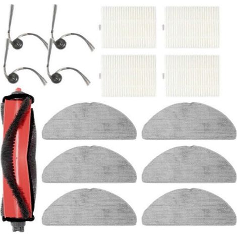 Accessoires pour aspirateur robot M5 : brosse principale, brosse latérale, filtre et chiffon (1/4)