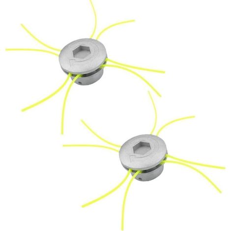 Brush cutter head, 2-piece trimmer head with aluminum wires, universal brush cutter head for garden lawn mower head accessories (1/4)