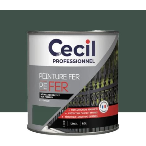 Peinture Fer Glycéro Cécil Professionnel PE FER Vert Normand Brillant 0,5 L (1/2)