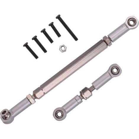 Barras de dirección para coches RC, aleación de aluminio mecanizada por CNC, barras de dirección para camión WPL 1608T, barras de dirección para camiones RC, color gris.