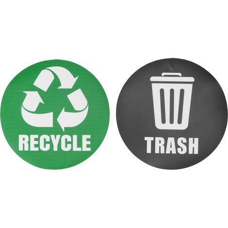 18 pièces/paquet d'autocollants de tri des déchets écologiques, auto-adhésifs, imperméables, adaptés à une utilisation intérieure et extérieure, recyclables. (1/5)