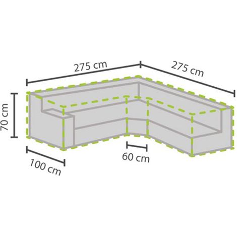 Wetterfeste Schutzhülle Abdeckung Trapez für Garten Lounge Set, 275x275x100cm (1/5)