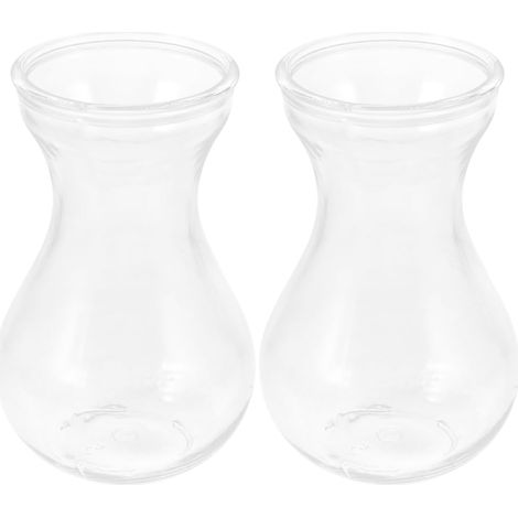 Lot De 2 Vases Décoratifs en Verre Transparent Vase À Fleur Soliflore Vase Déco Moderne pour Fleurs Séchées Bureau Salon Intérieur Et Extérieur 5.12 X 3.54 X 2.76 in (1/5)