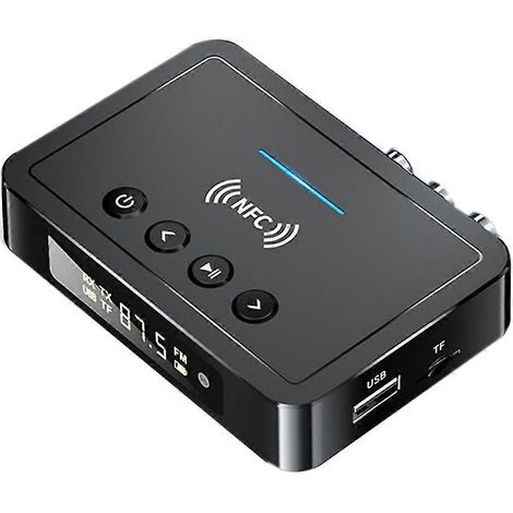 Émetteur-récepteur Bluetooth 5.0 FM mains libres, audio stéréo, AUX 3,5 mm RCA, fibre optique, sans fil, Bluetooth (1/5)