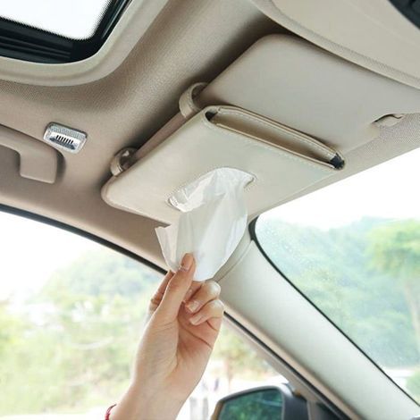 Distributeur de mouchoirs pour voiture, porte-serviettes pour pare-soleil, support de masque de voiture pour pare-soleil, (1/5)