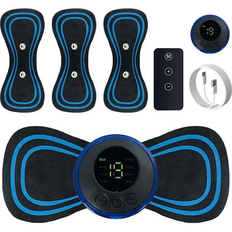 Appareil TENS sans fil pour soulager la douleur – 8 modes, 19 niveaux d'intensité, 3 électrodes réutilisables, écran LCD  Appareil portable pour le dos, la nuque et les épaules (1/5)