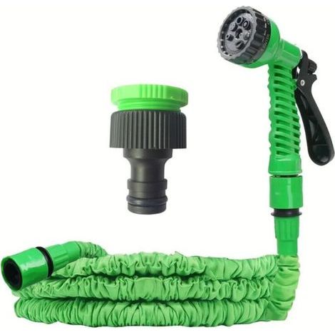 30M/100FT Expandable Garden Hose, Flexible Garden Hose with 7 Spray Patterns, Leak-Proof, Suitable for Garden, Car Washing (Green) (1/5)