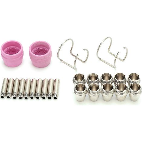 Kit de consommables pour torche de découpe plasma : électrode, pointe de contact, buse en céramique SG-55 AG-60 WSD-60P (24 pièces) (1/4)