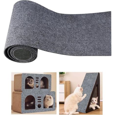 200 cm x 40 cm Self-adhesive cat scratching mat, DIY scratching board, cat scratching board, cat scratching mat, anti-scratch tape for cat stand, wooden handle, cat tower MUMU (1/3)