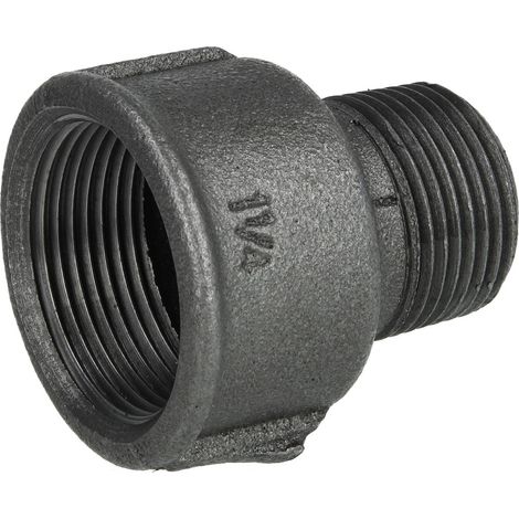 Raccord en fonte malléable noir manchon réduit 1 1/4'' FF x 1'' FM