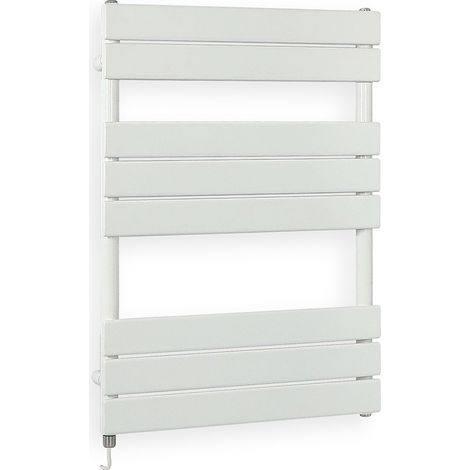 Milano Lustro Electric White Flat Panel Heated Towel Rail Radiator with Simple Heating Element - 825mm x 600mm (1/5)